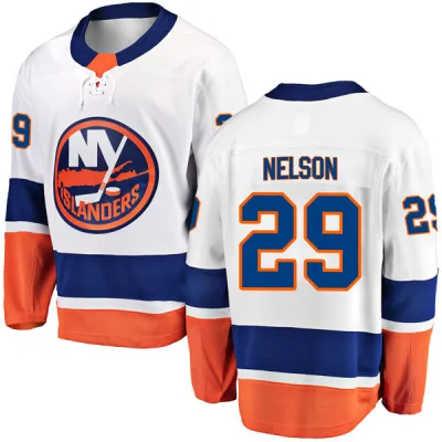 Men's Brock Nelson New York Islanders Away Jersey - White Breakaway