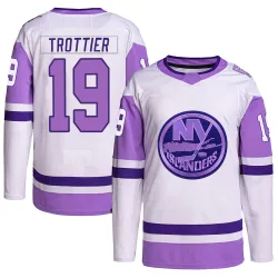 Men's Bryan Trottier New York Islanders Hockey Fights Cancer Primegreen Jersey - White/Purple Authentic