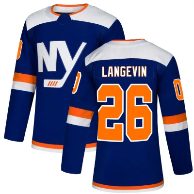 Men's Dave Langevin New York Islanders Alternate Jersey - Blue Authentic
