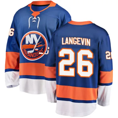 Men's Dave Langevin New York Islanders Home Jersey - Blue Breakaway
