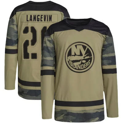 Men's Dave Langevin New York Islanders Military Appreciation Practice Jersey - Camo Authentic
