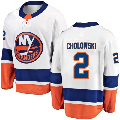 Men's Dennis Cholowski New York Islanders Away Jersey - White Breakaway