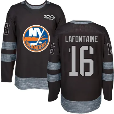 Men's Pat LaFontaine New York Islanders 1917-2017 100th Anniversary Jersey - Black Authentic