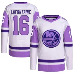 Men's Pat LaFontaine New York Islanders Hockey Fights Cancer Primegreen Jersey - White/Purple Authentic