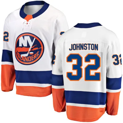 Men's Ross Johnston New York Islanders Away Jersey - White Breakaway