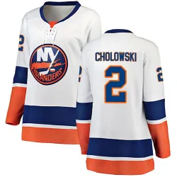 Women's Dennis Cholowski New York Islanders Away Jersey - White Breakaway