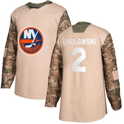 Youth Dennis Cholowski New York Islanders Veterans Day Practice Jersey - Camo Authentic